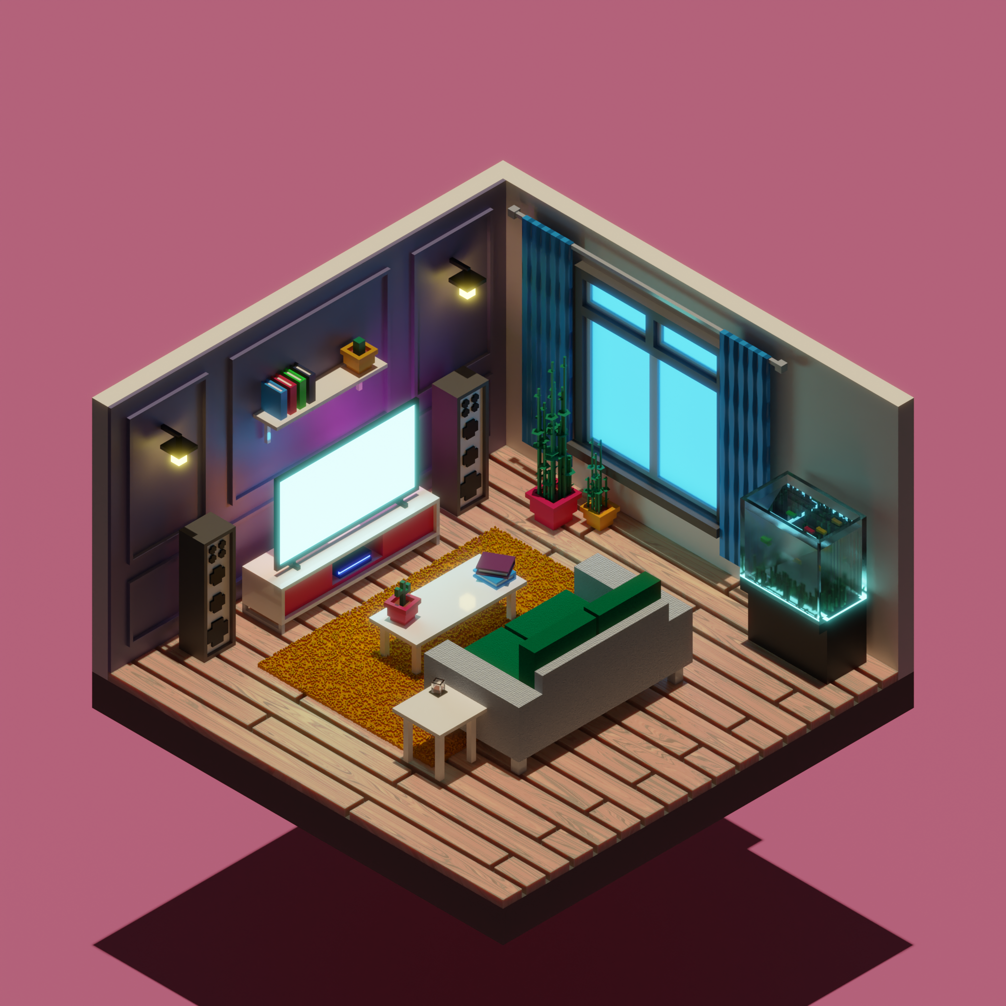 A voxel lounge
